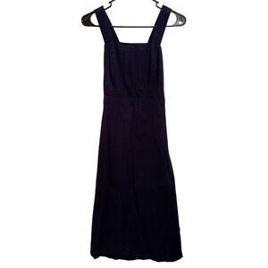 Banana Republic Organic Cotton Navy Blue Mini Dress Cross Back A Line SZ 0